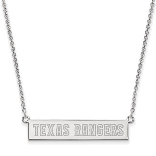 SS/Rh-p Major League Baseball LogoArt Texas Rangers Bar Necklace