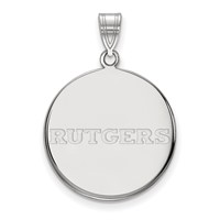 Sterling Silver Rhodium-plated LogoArt Rutgers University Large Disc Pendant view 1