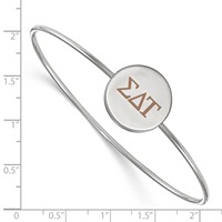 Sterling Silver Rh-plated LogoArt Sigma Delta Tau Enameled Slip-on Bangle view 3