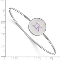 Sterling Silver Rh-plated LogoArt Sigma Kappa Enameled Slip-on Bangle view 3