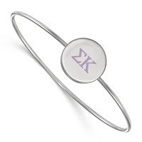 Sterling Silver Rh-plated LogoArt Sigma Kappa Enameled Slip-on Bangle view 1