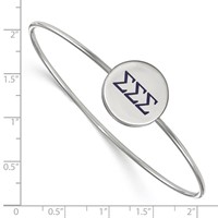 Sterling S. Rh-plated LogoArt Sigma Sigma Sigma Enameled Slip-on Bangle view 2
