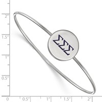 Sterling S. Rh-plated LogoArt Sigma Sigma Sigma Enameled Slip-on Bangle view 3