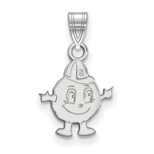 Sterling Silver Rhodium-plated LogoArt Syracuse University Mascot Small Pendant