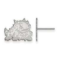 Sterling Silver Rhodium-plated LogoArt Texas Christian University Horned Frog Small Post Earrings view 1
