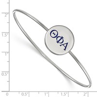 Sterling Silver Rh-plated LogoArt Theta Phi Alpha Enameled Slip-on Bangle view 2