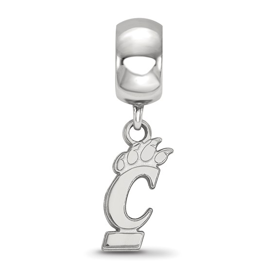 Sterling Silver Rhodium-plated LogoArt University of Cincinnati Small Dangle Bead Charm