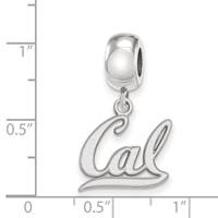 Sterling Silver Rhodium-plated LogoArt University of California Berkeley Small Dangle Bead Charm view 3