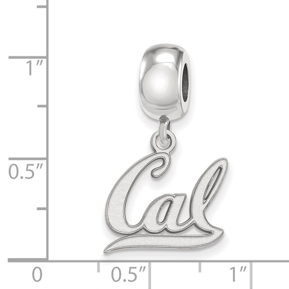Sterling Silver Rhodium-plated LogoArt University of California Berkeley Small Dangle Bead Charm