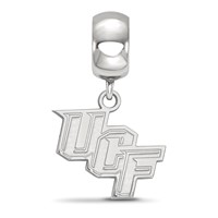 Sterling Silver Rhodium-plated LogoArt University of Central Florida U-c-f Small Dangle Bead Charm view 2