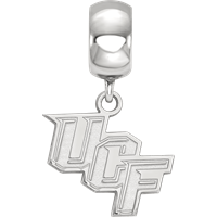 Sterling Silver Rhodium-plated LogoArt University of Central Florida U-c-f Small Dangle Bead Charm view 3