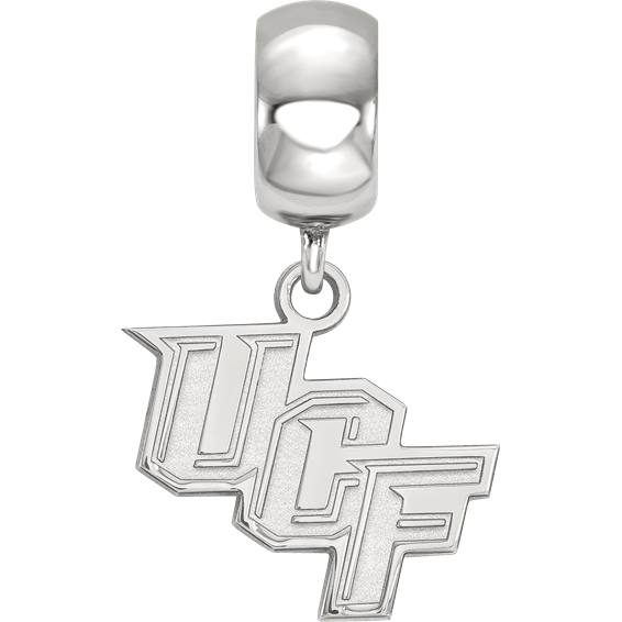 Sterling Silver Rhodium-plated LogoArt University of Central Florida U-C-F Small Dangle Bead Charm