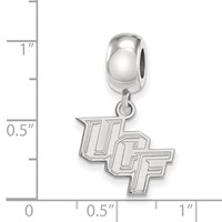 Sterling Silver Rhodium-plated LogoArt University of Central Florida U-c-f Small Dangle Bead Charm view 4