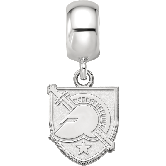 Sterling Silver Rhodium-plated LogoArt U.S. Military Academy Letter A Small Dangle Bead Charm