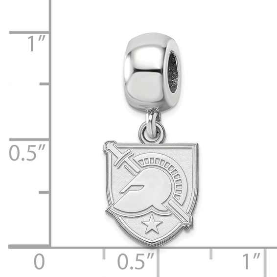 Sterling Silver Rhodium-plated LogoArt U.S. Military Academy Letter A Small Dangle Bead Charm