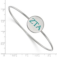 Sterling Silver Rh-plated LogoArt Zeta Tau Alpha Enameled Slip-on Bangle view 2