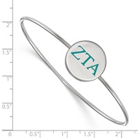 Sterling Silver Rh-plated LogoArt Zeta Tau Alpha Enameled Slip-on Bangle view 3