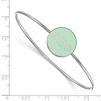 Sterling S. Rh-plated LogoArt Alpha Epsilon Phi Enameled Slip-on Bangle view 2