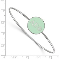 Sterling S. Rh-plated LogoArt Alpha Epsilon Phi Enameled Slip-on Bangle view 3
