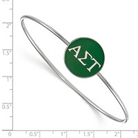 Sterling Silver Rh-plated LogoArt Alpha Sigma Tau Enameled Slip-on Bangle view 2