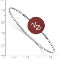 Sterling Silver Rh-plated LogoArt Alpha Phi Enameled Slip-on Bangle view 3