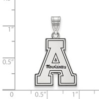Sterling Silver Rhodium-plated LogoArt Appalachian State University Enameled Large Pendant view 2