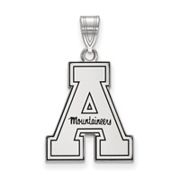 Sterling Silver Rhodium-plated LogoArt Appalachian State University Enameled Large Pendant view 1
