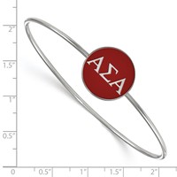 Sterling S. Rh-plated LogoArt Alpha Sigma Alpha Enameled Slip-on Bangle view 2