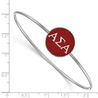 Sterling S. Rh-plated LogoArt Alpha Sigma Alpha Enameled Slip-on Bangle view 3