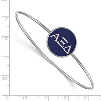 Sterling Silver Rh-plated LogoArt Alpha Xi Delta Enameled Slip-on Bangle view 2