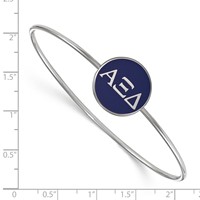 Sterling Silver Rh-plated LogoArt Alpha Xi Delta Enameled Slip-on Bangle view 3