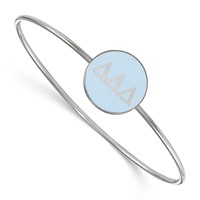 Sterling S. Rh-plated LogoArt Delta Delta Delta Enameled Slip-on Bangle view 1