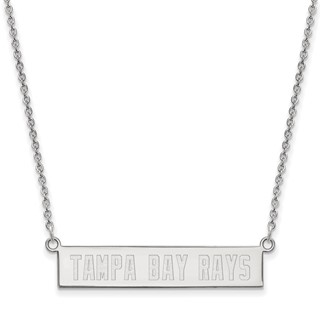 SS/Rh-p Major League Baseball LogoArt Tampa Bay Rays Bar Necklace