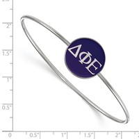 Sterling S. Rh-plated LogoArt Delta Phi Epsilon Enameled Slip-on Bangle view 2