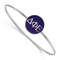 Sterling S. Rh-plated LogoArt Delta Phi Epsilon Enameled Slip-on Bangle view 1