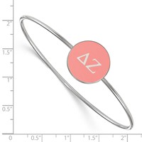 Sterling Silver Rh-plated LogoArt Delta Zeta Enameled Slip-on Bangle view 3