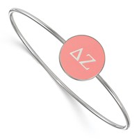 Sterling Silver Rh-plated LogoArt Delta Zeta Enameled Slip-on Bangle view 1