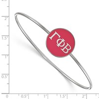 Sterling Silver Rh-plated LogoArt Gamma Phi Beta Enameled Slip-on Bangle view 2