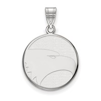 Sterling Silver Rhodium-plated LogoArt Georgia Southern University Eagle Large Pendant view 1