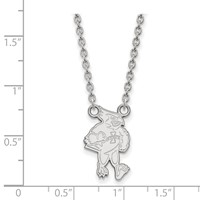 Sterling Silver Rhodium-plated LogoArt Iowa State University Cardinal Large Pendant Necklace, 18" view 2