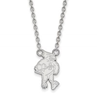 Sterling Silver Rhodium-plated LogoArt Iowa State University Cardinal Large Pendant Necklace, 18" view 1