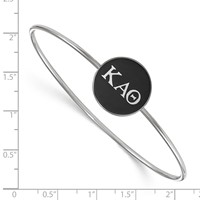 Sterling S. Rh-plated LogoArt Kappa Alpha Theta Enameled Slip-on Bangle view 3