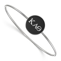 Sterling S. Rh-plated LogoArt Kappa Alpha Theta Enameled Slip-on Bangle view 1