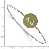 Sterling Silver Rh-plated LogoArt Kappa Delta Enameled Slip-on Bangle view 2