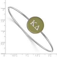 Sterling Silver Rh-plated LogoArt Kappa Delta Enameled Slip-on Bangle view 3