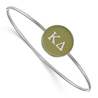 Sterling Silver Rh-plated LogoArt Kappa Delta Enameled Slip-on Bangle view 1