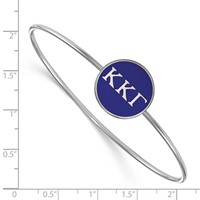 Sterling S. Rh-plated LogoArt Kappa Kappa Gamma Enameled Slip-on Bangle view 3