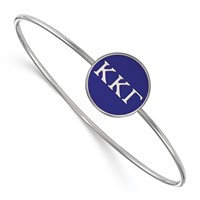 Sterling S. Rh-plated LogoArt Kappa Kappa Gamma Enameled Slip-on Bangle view 1