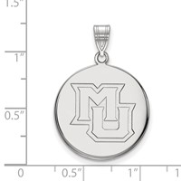 Sterling Silver Rhodium-plated LogoArt Marquette University M-u Large Disc Pendant view 2