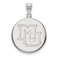 Sterling Silver Rhodium-plated LogoArt Marquette University M-u Large Disc Pendant view 1
